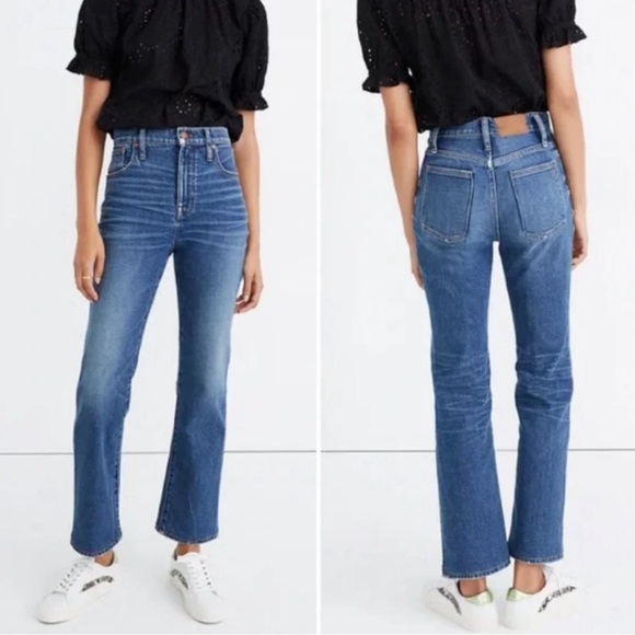Madewell Denim - MADEWELL Slim Demi-Boot Jeans Sundale Wash Indigo Blue Flare High Waist Size 26